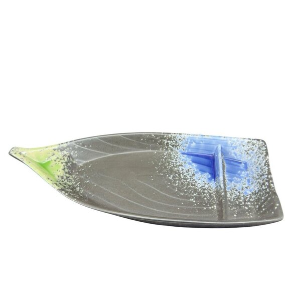 Kotobuki Stoneware Chip And Dip Canoe Trinket Tray Dish Ship Boat Dish Marked - Picture 2 of 13